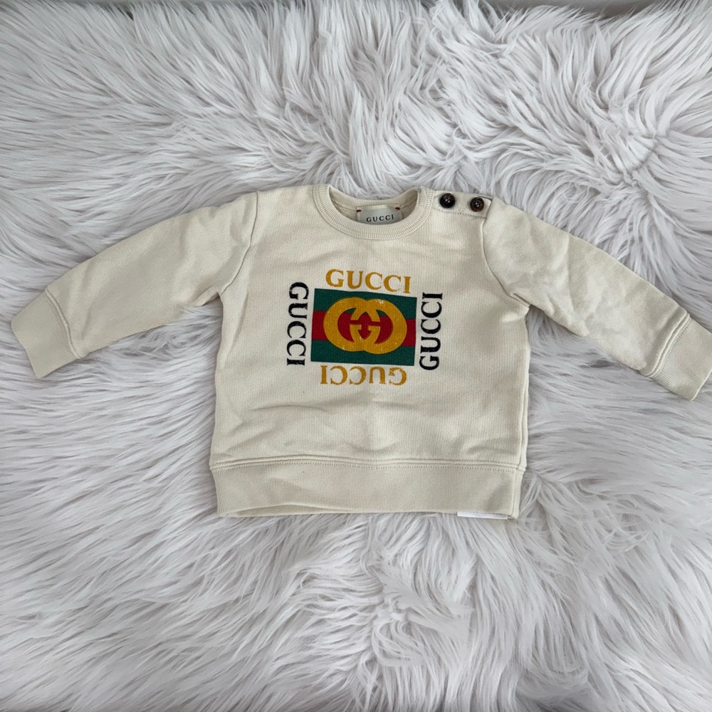 Gucci Kids Beige Logo Sweatshirt